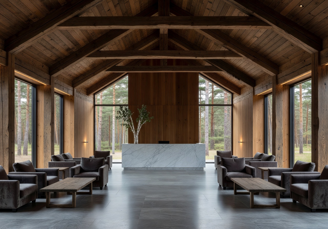 Luxury Latvia resort lobby grand entrance
