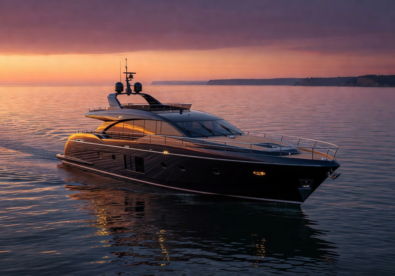 Luxury yacht evening Baltic Sea Latvia